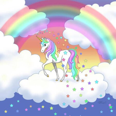 Unicorn & Rainbow Birthday Invite-1